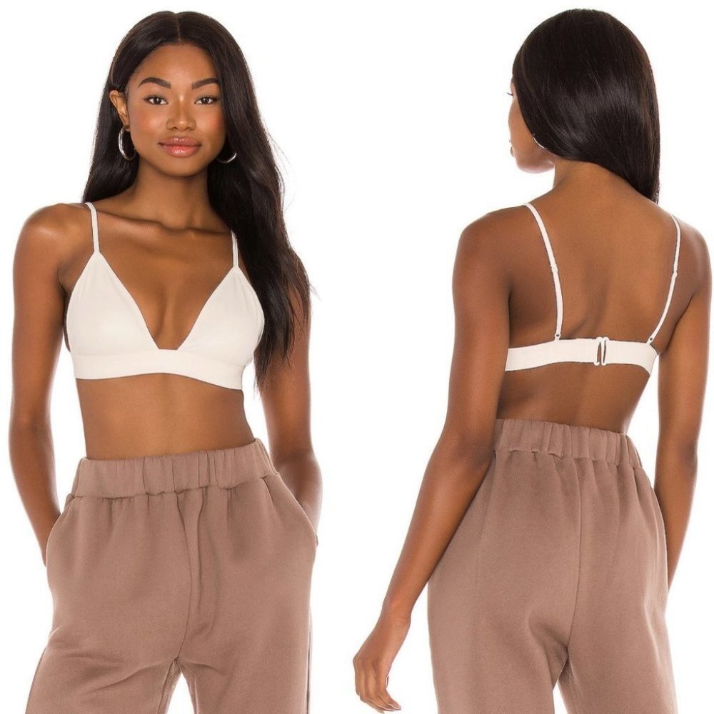 NWT Free People Katrina Cream Vegan Leather Bralette Bra Vegan Revolve Boho